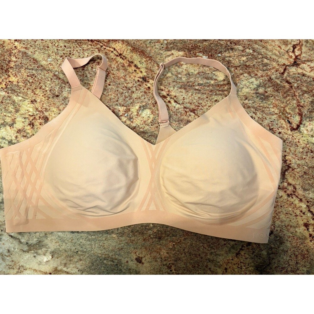 Honeylove Womens 2X Silhouette Bra Seamless Adjustable‎ Nude